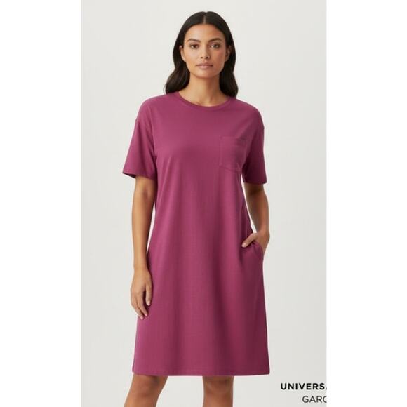 Universal Standard Dresses & Skirts - NWT Universal Standard Garcon Tee Dress Short Sleeve Magenta Basic Casual 4XS 0
